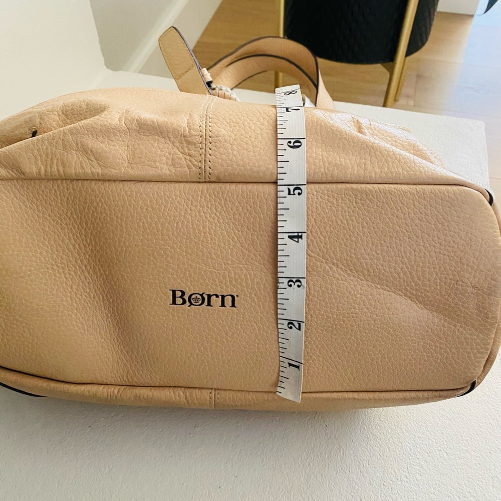 Born Tan Leather Snap Close 3 Compartment Shoulder Purse - Picture 7 of 10